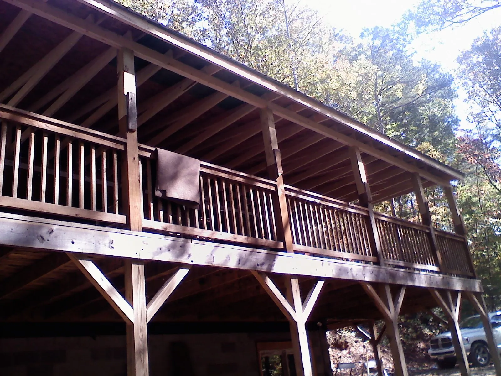 Timber framing under a new elevated porch and deck — Roof Leak Repair in Twin Bridges by Roofing Brothers